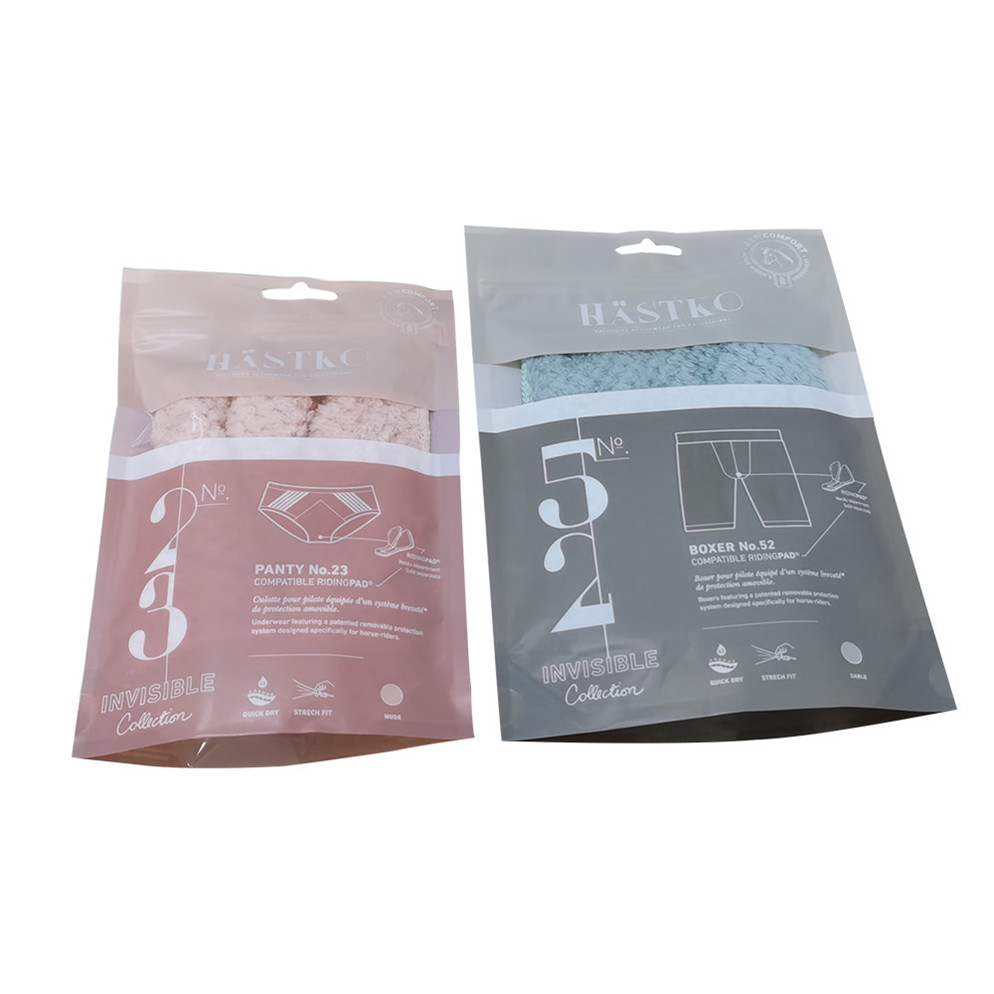 Resealable Zipper Compostable PLA Garment Clothing Sock Packaging