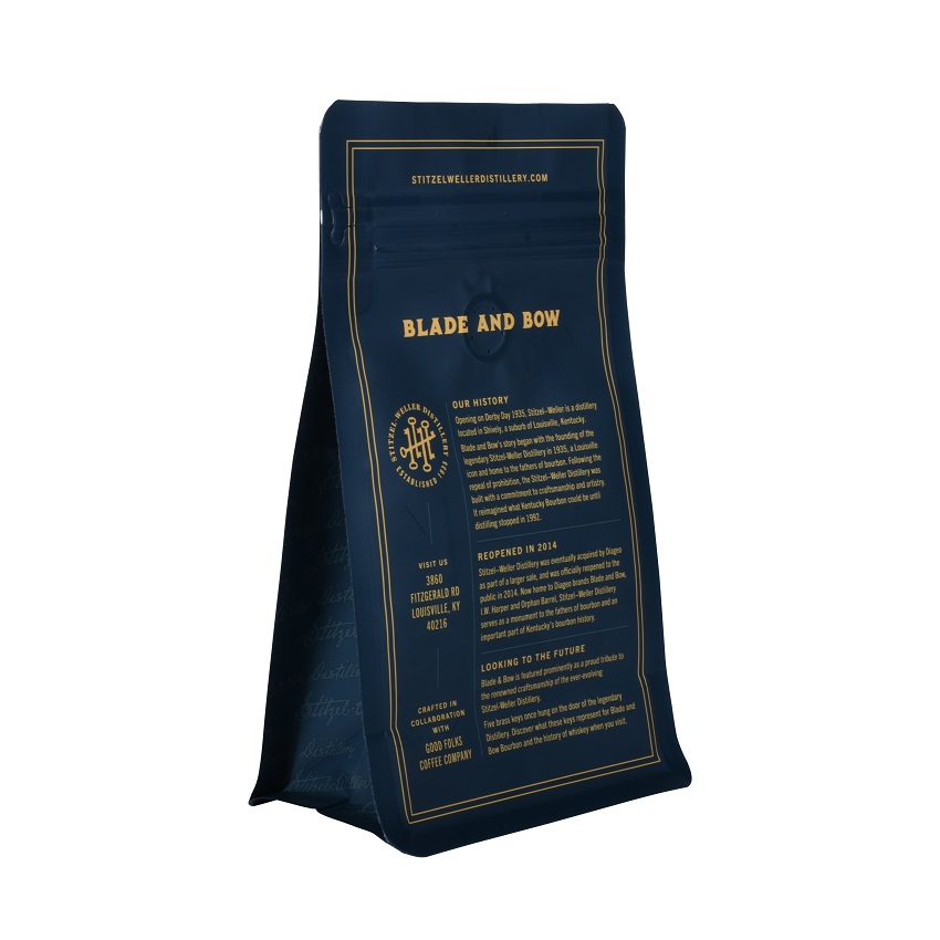 OK Compostable Packaging Spot UV Branded Printed Gusseted 8 Oz Coffee Bags with Valve