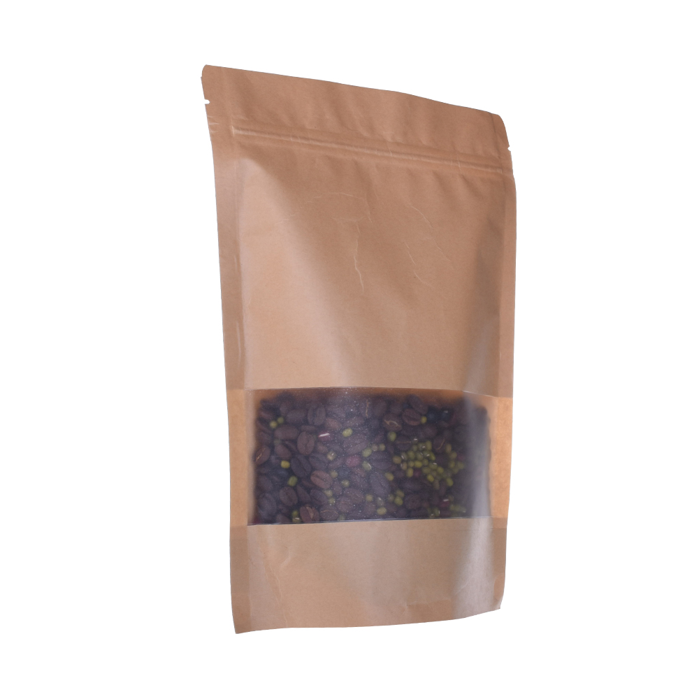 Compostable Stand Up Zipper Pouch Bags with Quadrate Window