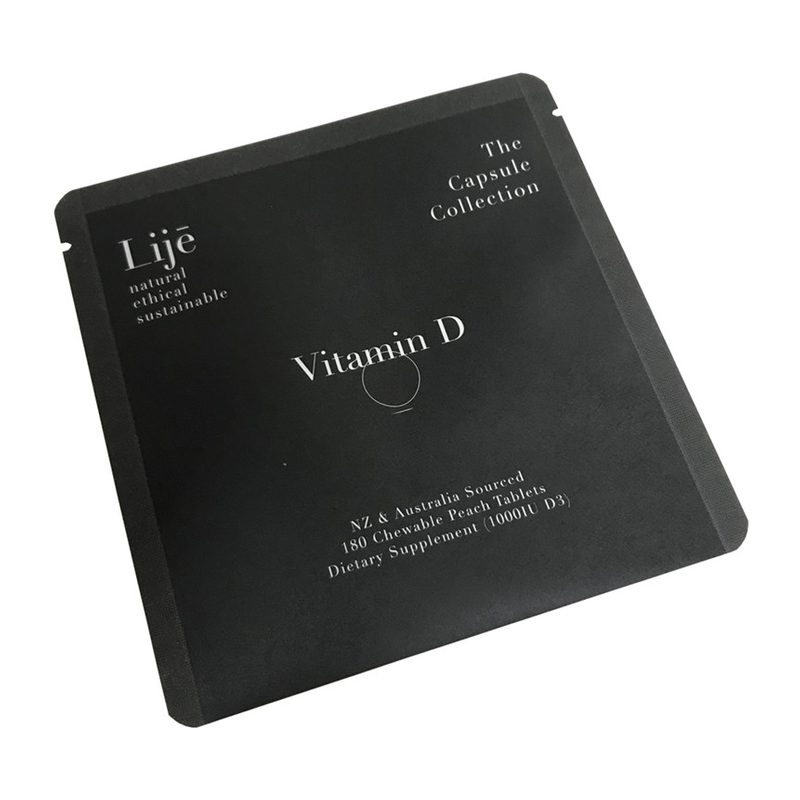 Kraft Paper Vitamin Capsule Skincare Flat Bags PLA Cornstarch Pouch