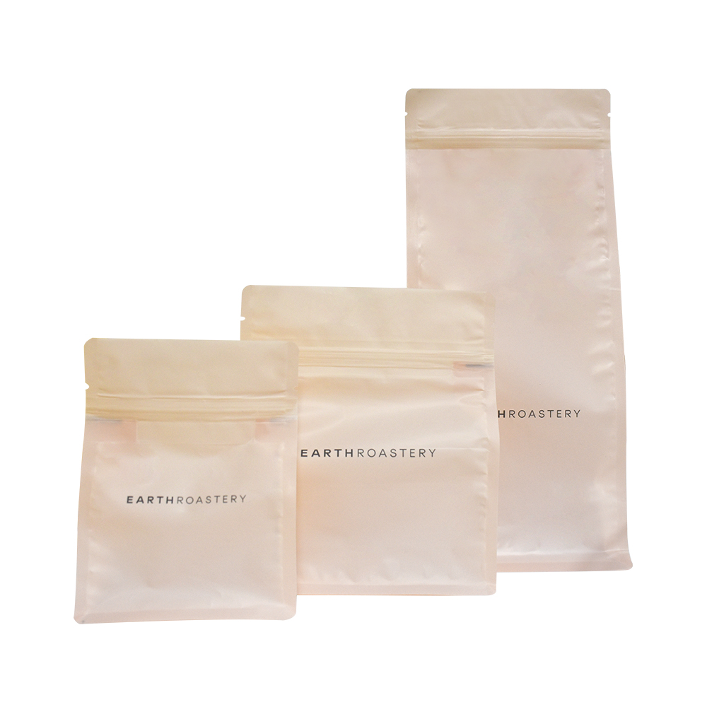 Wholesale Customized Colors Compostable Box Bottom Coffee Bag Biodegradable Pouch With Valve And Zipper 