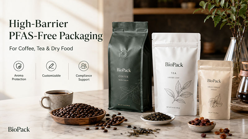 High-barrier PFAS-free coffee and tea packaging High-barrier PFAS-free coffee and tea packaging