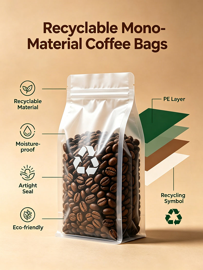 Recyclable Mono-Material Coffee Bags Recyclable Mono-Material Coffee Bags