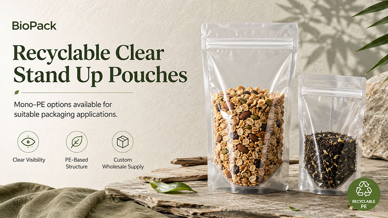 clear stand up pouches recyclable clear stand up pouches recyclable