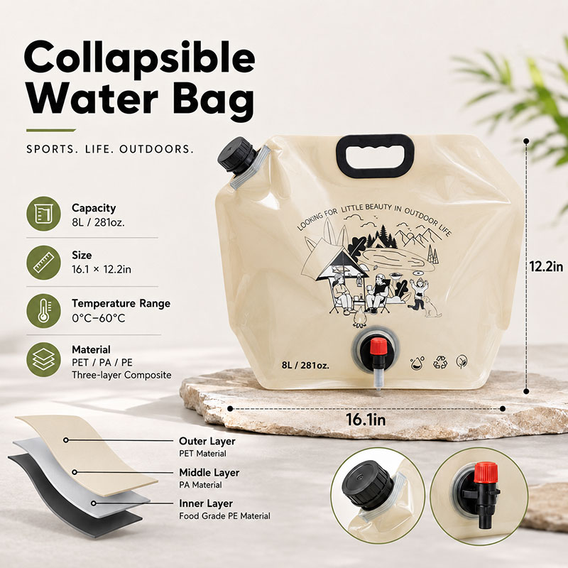 Custom Collapsible Water Storage Pouch Custom Collapsible Water Storage Pouch