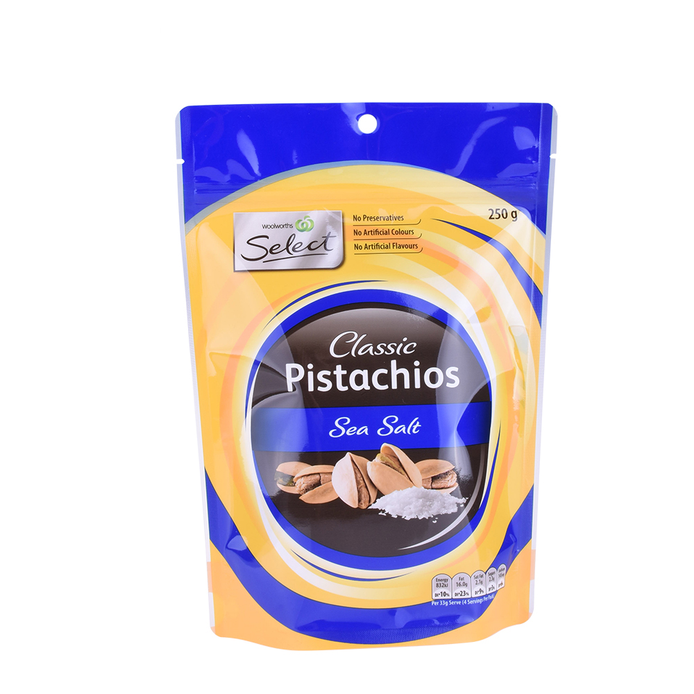 Eco Friendly Dried Fruit Chips Resealable Packaging With Zipper Custom Logo Design 200g Stand Up Pouch