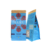 Compostable Kraft Standing Box Bottom Packaging Tea Coffee Resealable Zipper Bag Custom Design