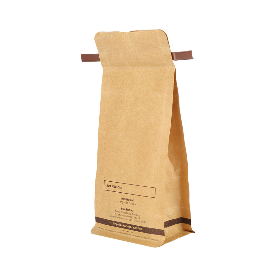 Block Bottom Brown Ziplock Kraft Paper Bags