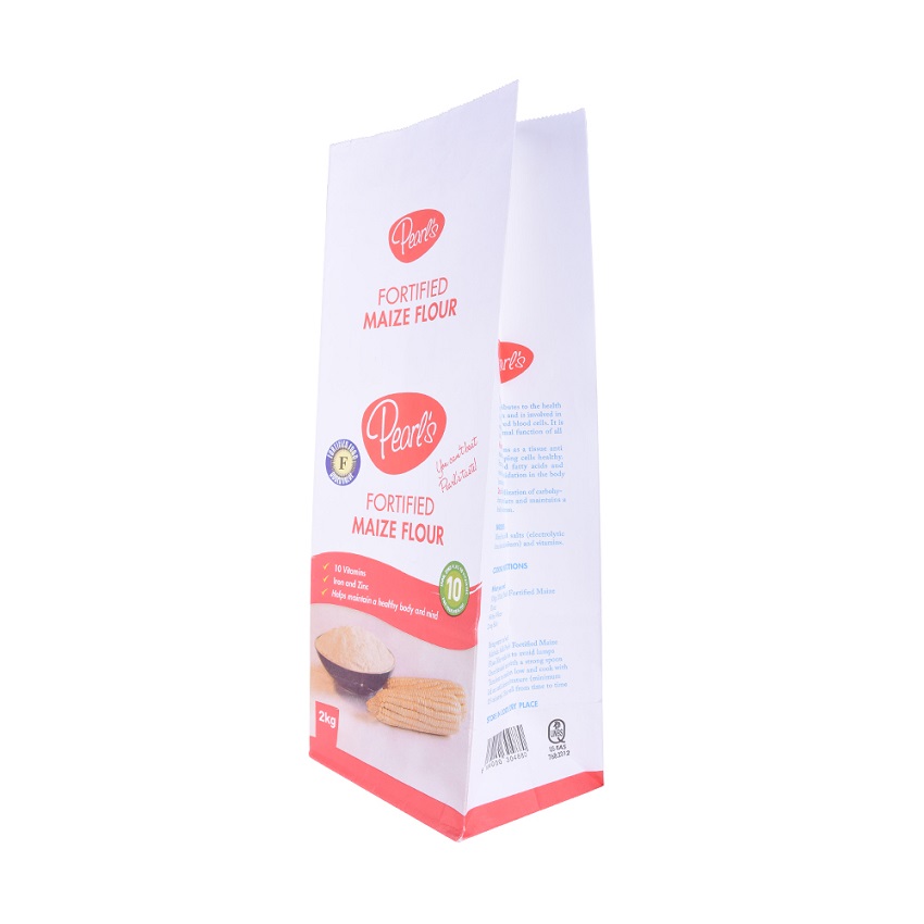 Custom Big Biodegradable Paper Sos Block Bottom Bags for Gluten Free Wheat Flour