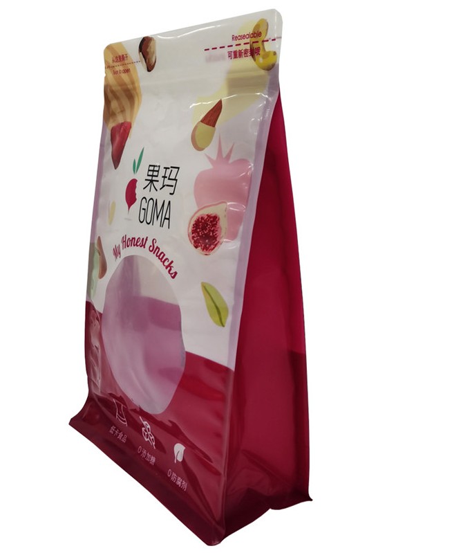 Recyclable Dried Fruit Snack Food Non-aluminum Plastic Ziplock Packaging Custom Euro-slot Bag