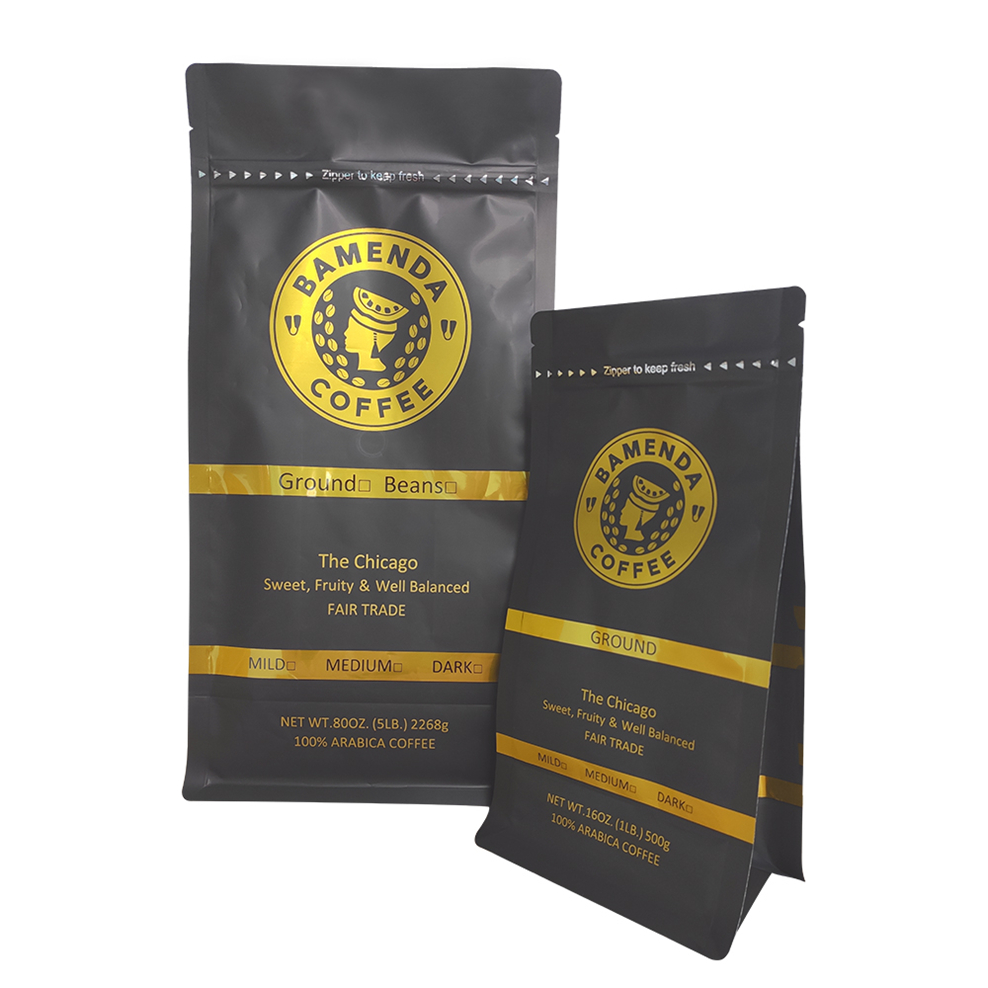 Reusable Kraft Coffee Bean Pouch Food Grade Flat Bottom Pouch Zipper Packaging Manufacturer China