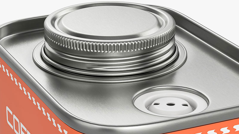 coffee tin with Screw Cap and de-gas valve coffee tin with Screw Cap and de-gas valve