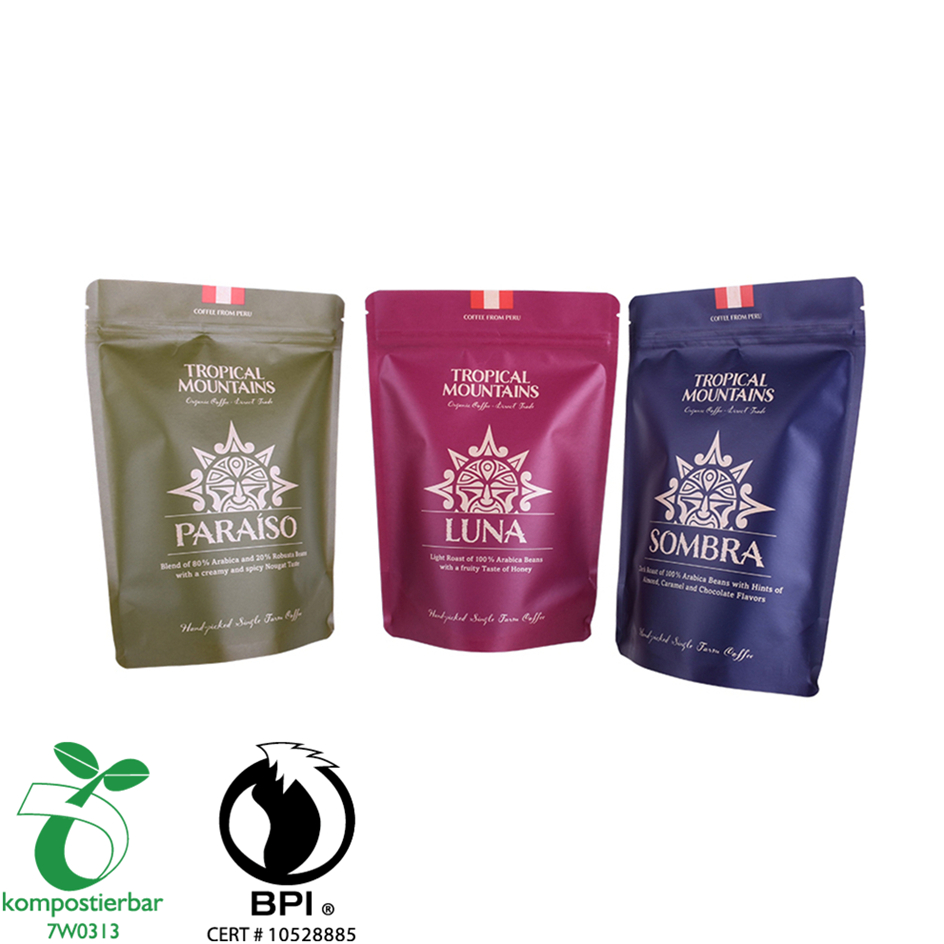 Compostable Paper Coffee Bean Packaging Bag with Degassing Valve