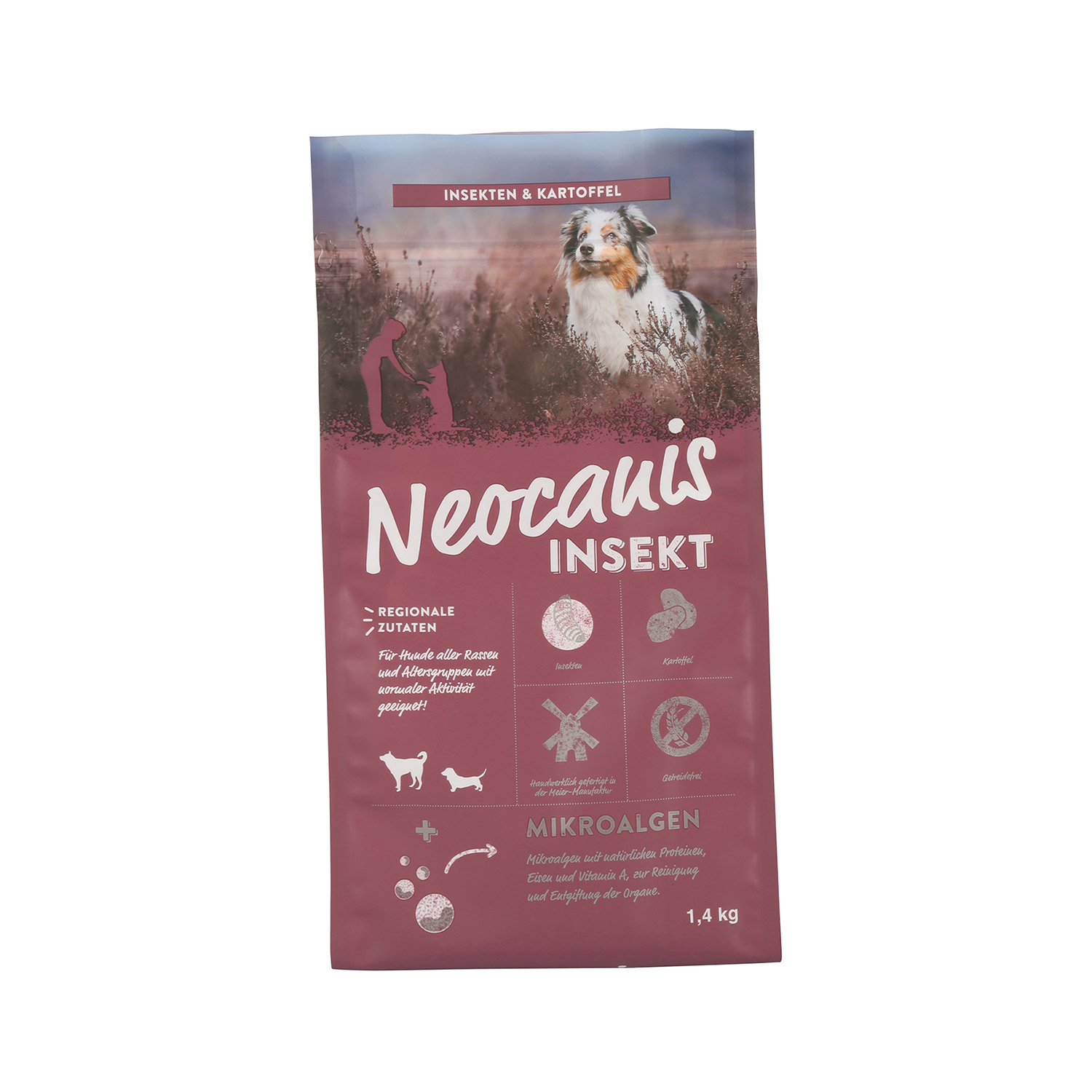 Full Color Printed 100% Biodegradable Recycled Plastic 2KG Pet Food Packaging Bag