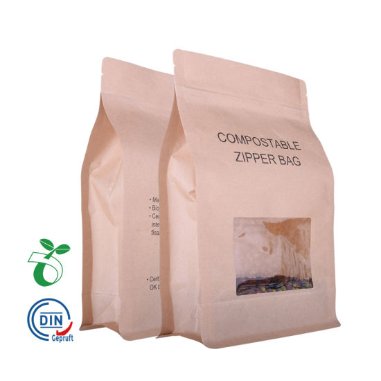 Custom Laminating Printed Clear Empty Biodegradable Plastic Tea Coffee Pouch Bag