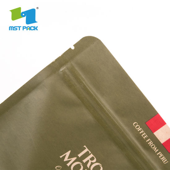 Custom Printed Eco Friendly Biodegradable Compostable Paper Coffee Bag