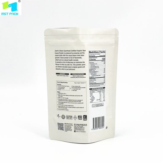 Eco Friendly Craft Paper Packaging Biodegradable Compostable Ziplock Food Packaging Plastic Bag