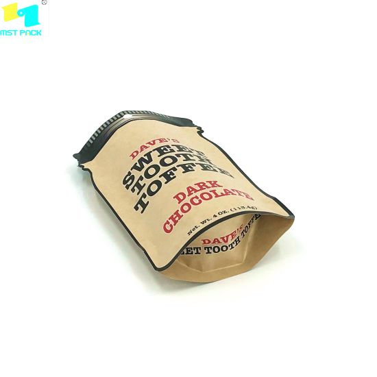 Eco Friendly Packaging 100% Recycly Compostable Bottle Shaped Kraft Paper Bag