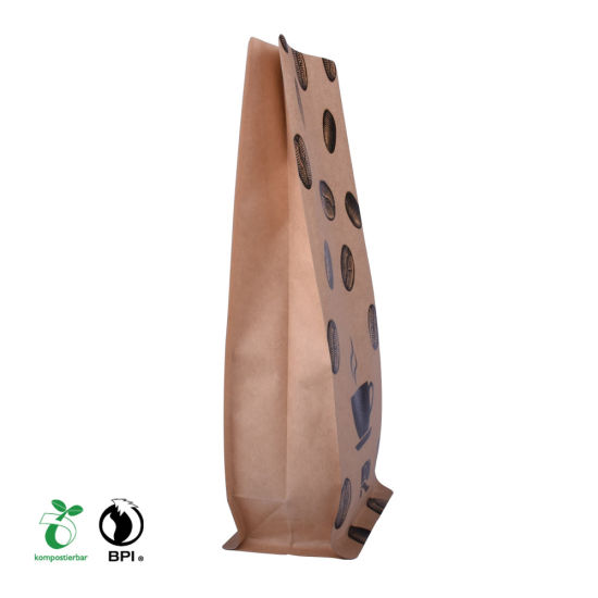 Custom Printed Biodegradable and Compostable PLA Zipper Food Packaging Pouch Kraft Paper Bag for Coffee Tea