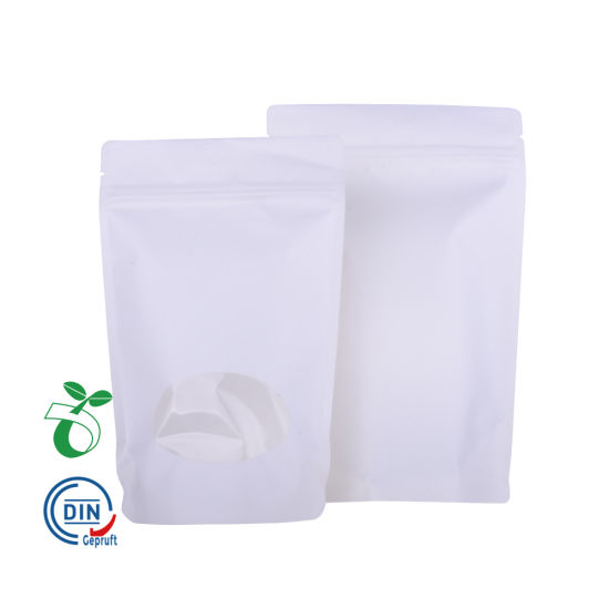 Cp01b Custom Printed Laminating Clear Empty Biodegradable Plastic Tea Coffee Pouch Bag