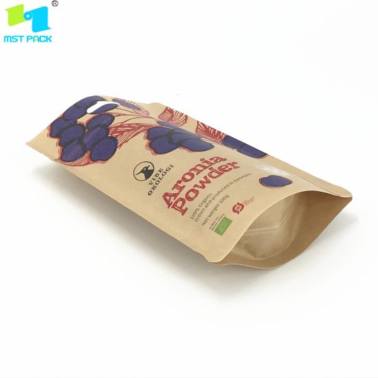 100% Recycle Cornstarch Biodegradable Craft Paper Zipper Plastic Bag
