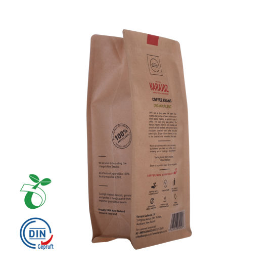 Eco Craft Paper Zipper Flat Bottom Drip Coffee Plastic Pouch Cornstarch Bio Degradable Biodegradable Coffee Bags