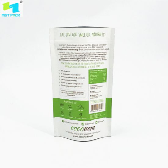 100% Corn Starch Biodegradable Compostable PLA Zipper Food Packaging Bag