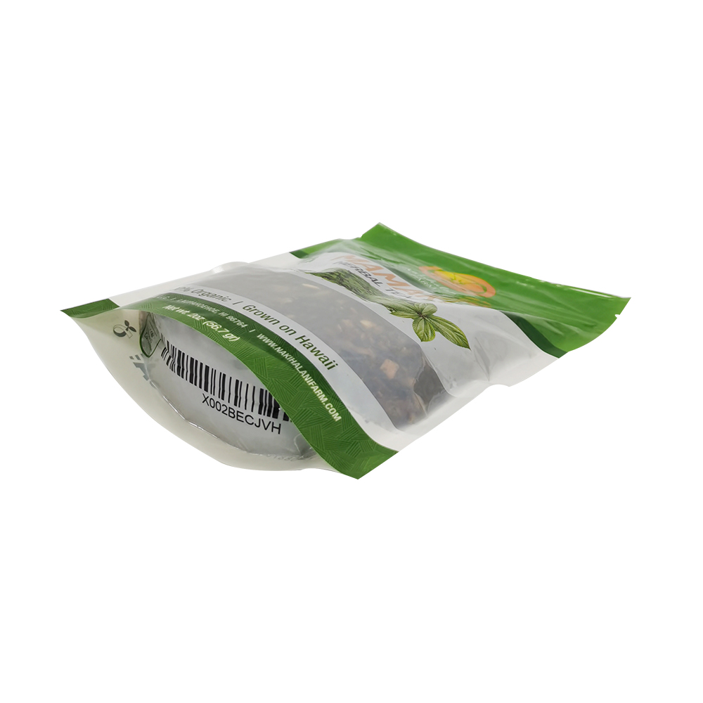 100% Compostable Herbal Tea Barrier Cellophane Packaging Flat Bottom Bag Food Grade Flexible Packaging Supplier