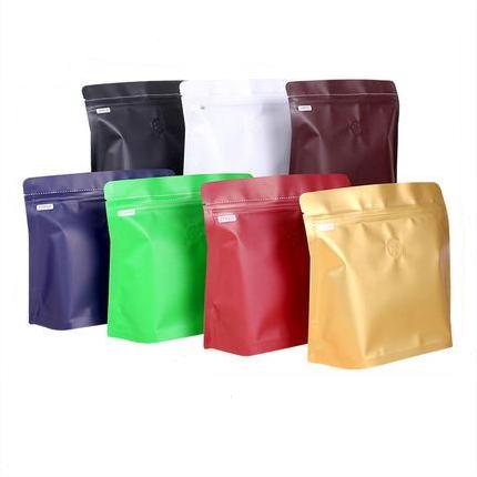 Aluminum Laminated Front Zipper Color Printed Stock Diamond Coffee Packaging 250g 500g Doypack