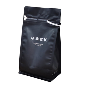 China Supplier 100% Recyclable PE4 Box Bottom Coffee Bag with One Way Valve