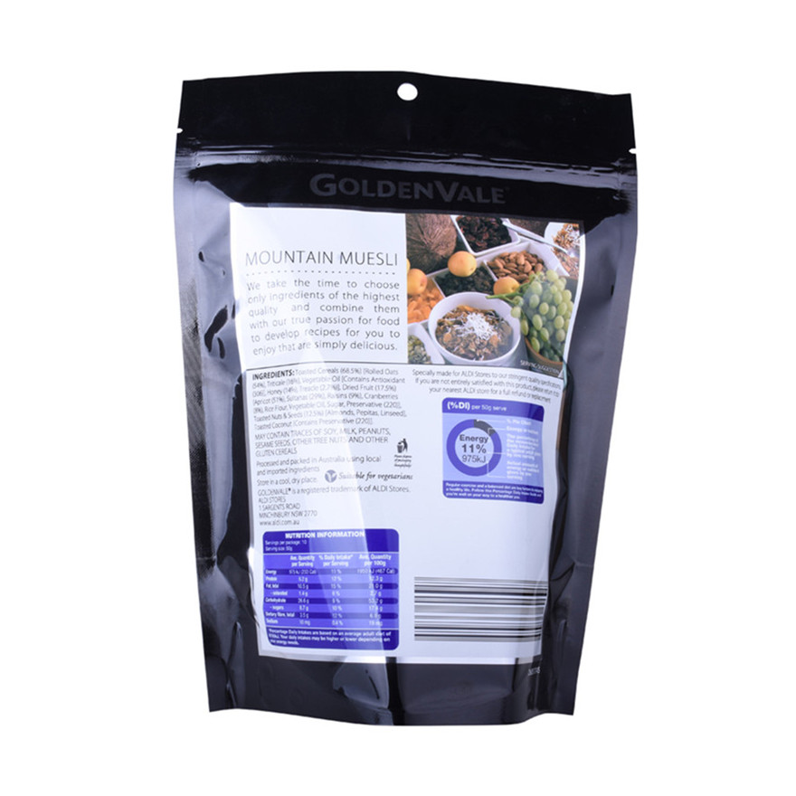 400G Mat Biodegradable Granola musli Kraft Stand Up Torebka do żywności