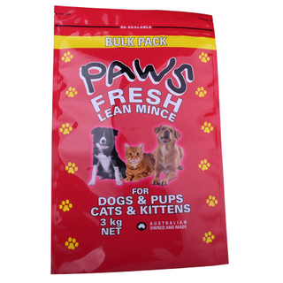 OEM Aluminum Free Recyclable Paws Pet Treats Food Side Seal Flexible Custom Printed Eco Friendly Flat Bag Pouch