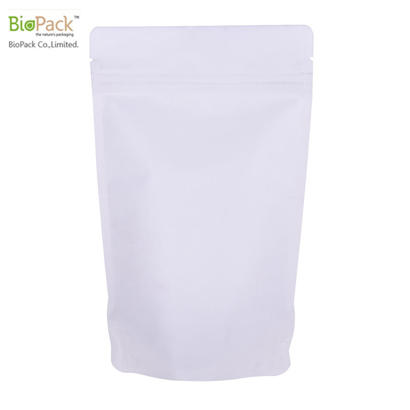 Wholesale Compostable OEM Low MOQ Kraft Paper Bag With Resealable Ziplock And Clear Window From China