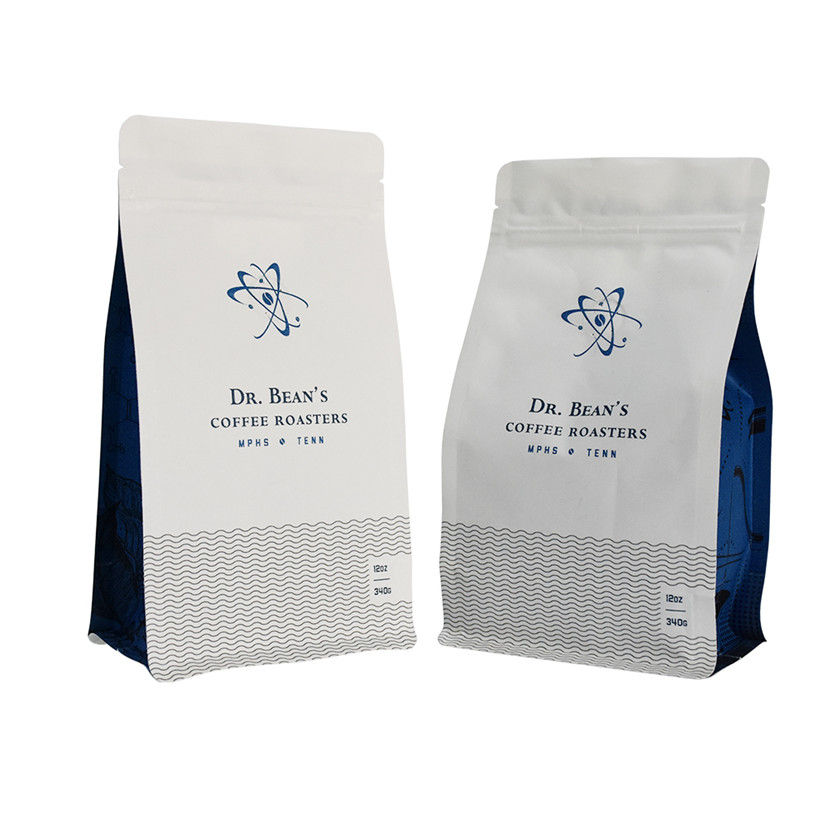 12oz Flat Bottom Bags Colourful Pouch For Coffee Packaging