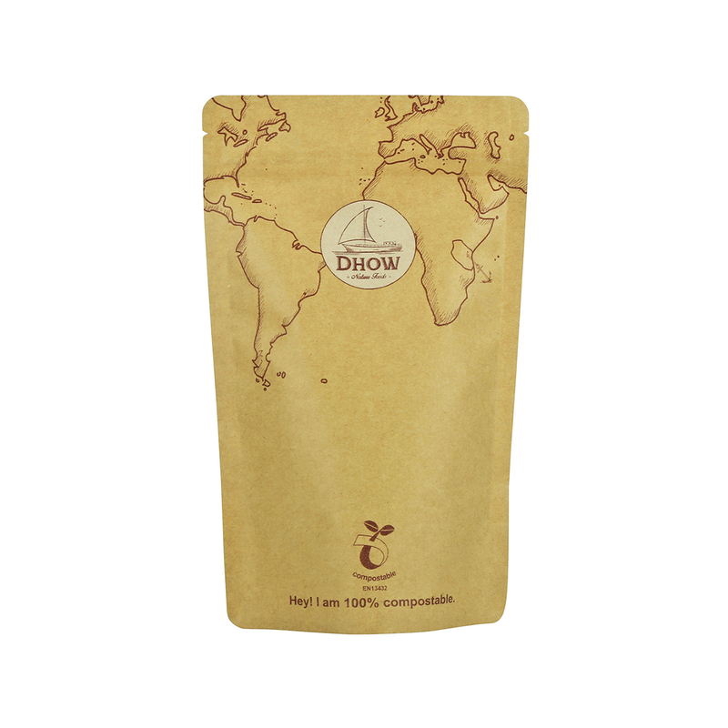 Bolsa de impressão digital com compasso de chá com compôs de papel compostável