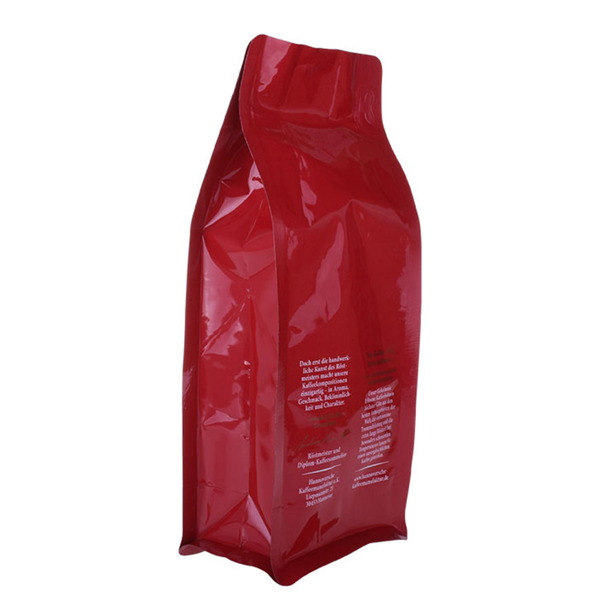 Flat Bottom Food Grade Valve Aluminum Foil Coffee Bean Tea Zipper Bag