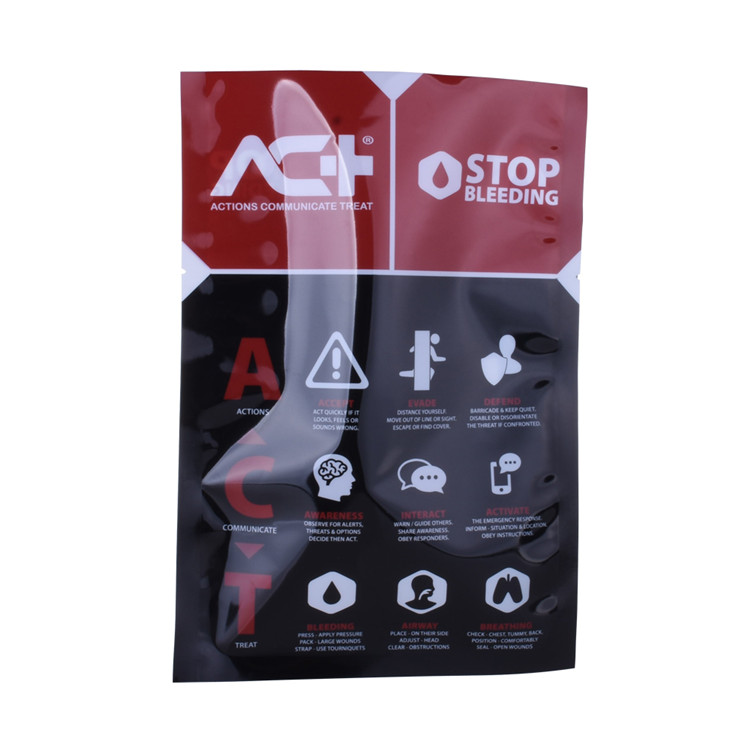 Customized Printing Plastic Packaging Personal Frist Aid Vacuum Bag Flat Pouch For Stoppping Bleeding