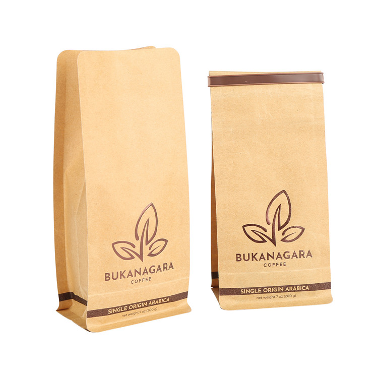 Wholesale Flat And Satchel Kraft Ziplock Zipper Coffee Paper Bag