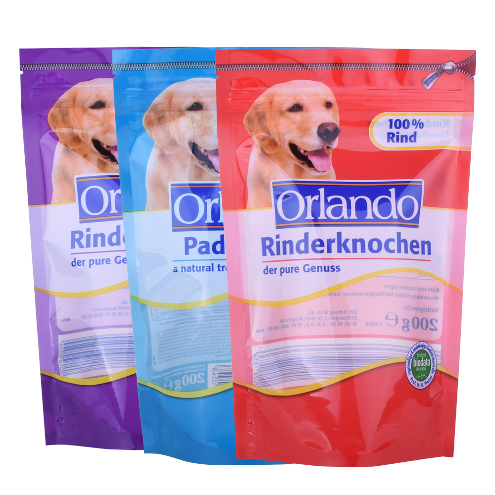 Wholesale Window Stand Up Pouch Zip Lock Bag For Pet Dog & Cat Food Packaging with Zipper 