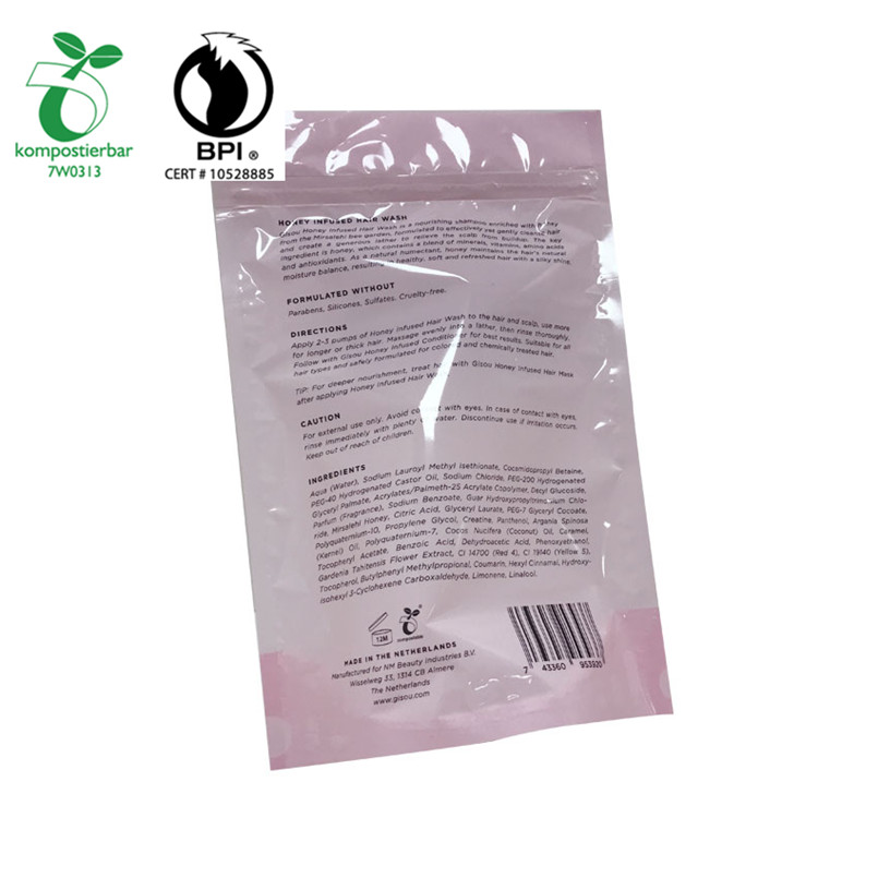 Logo di stampa personalizzato Grado alimentare Arrompimento del mais ad alta barriera Kraft carta Kraft Stand Up Bolsa Zip Doypack dalla Cina