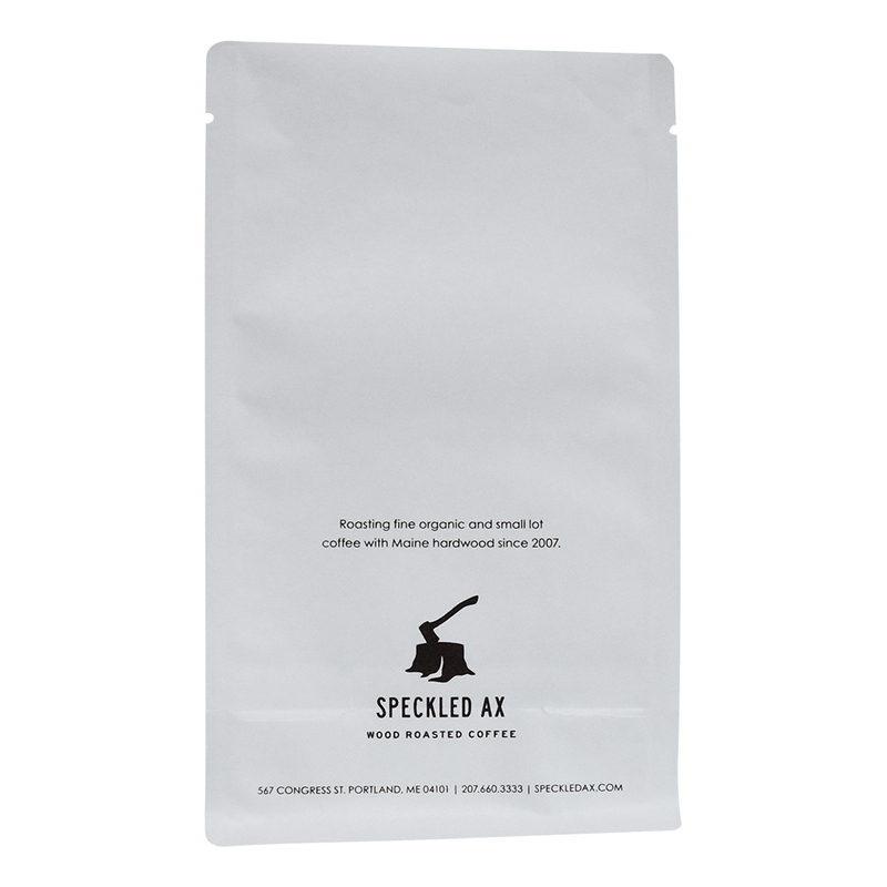 Aluminum Free Coffee Tea Compostable Pouch Flat Bottom Resealable Bag Custom White Printed Package