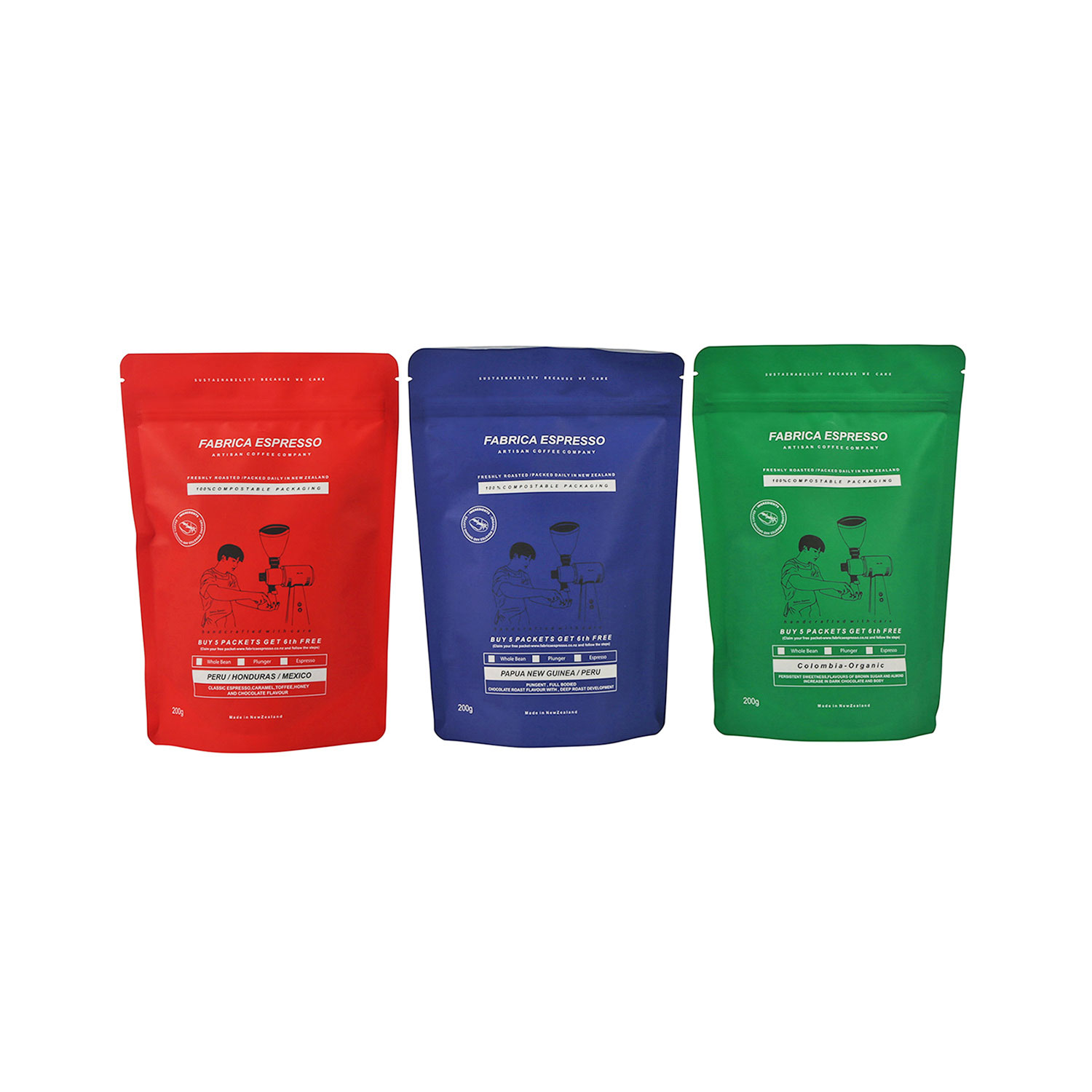 se tenir debout des sachets de café