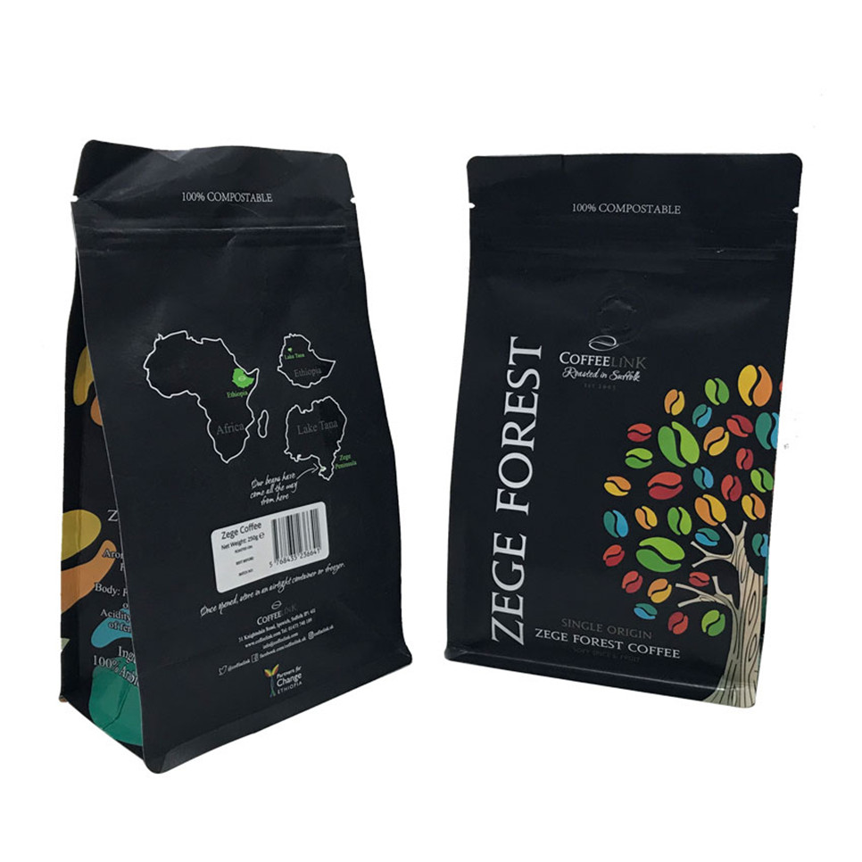 Popular Matt Finish Flat Bottom Recyclable Coffee Bag Gravure Printing