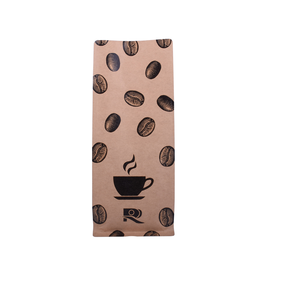 Sustainable Eco-friendly Kraft Paper Food Grade Packaging Biodegradable Flat Bottom Coffee Bags with Valve
