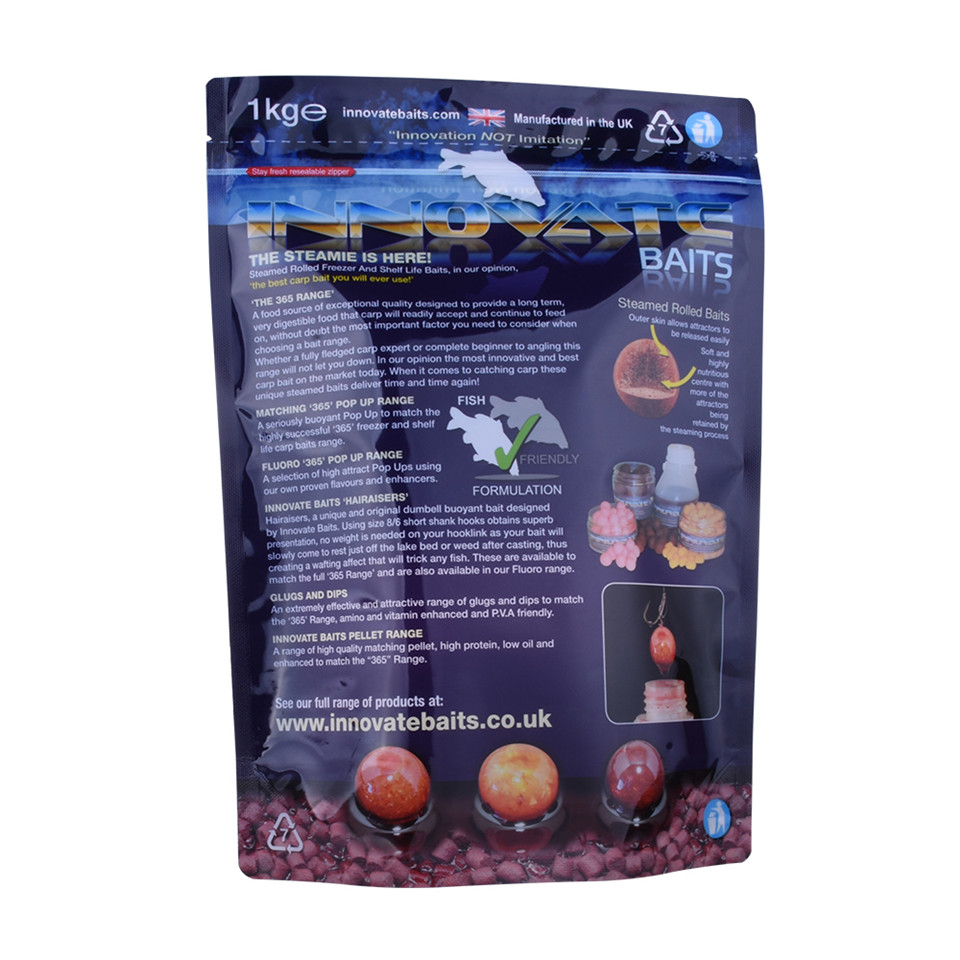 Customised Laminated Kraft Paper Stand Up Clear Plastic Zipper Pouch