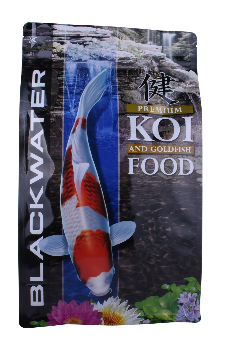 China Supplier Compostable Biodegradable Flat Bottom Fish Food Bag with Standard Top Zip