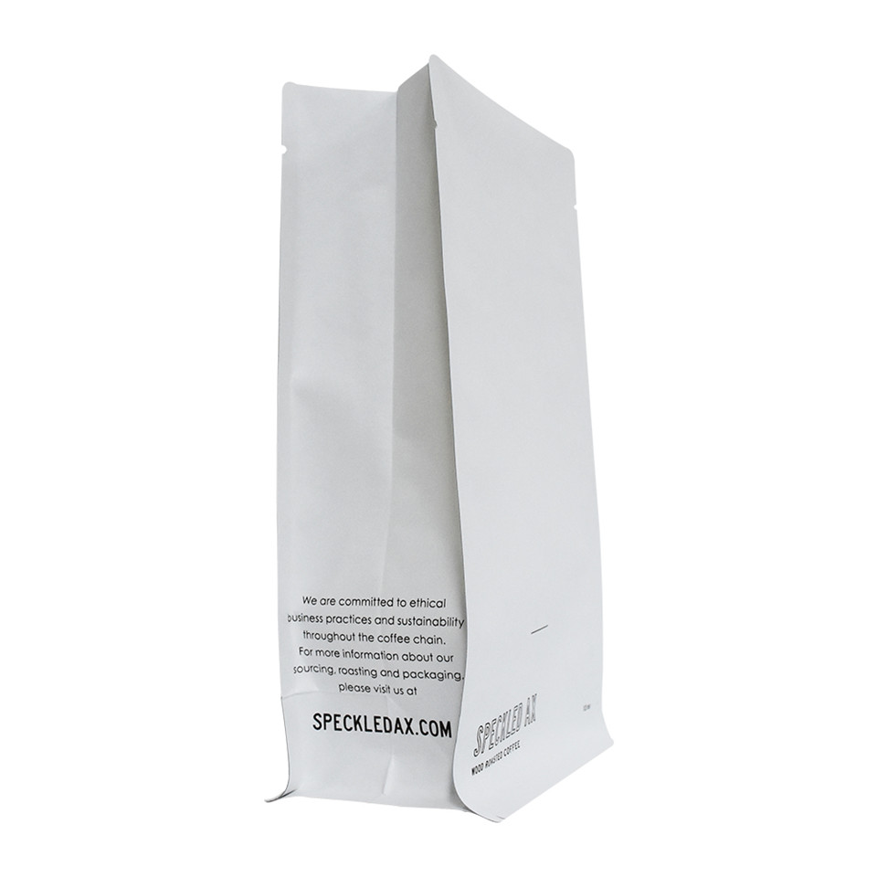 Custom Printed Flat Bottom Sustainable White Bag with Valve