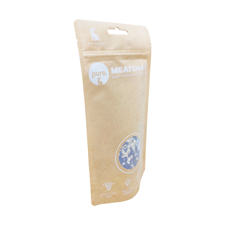 Compostable Biodegradable Glossy Finish Wholesale Zipper Pouches for Beans Nuts