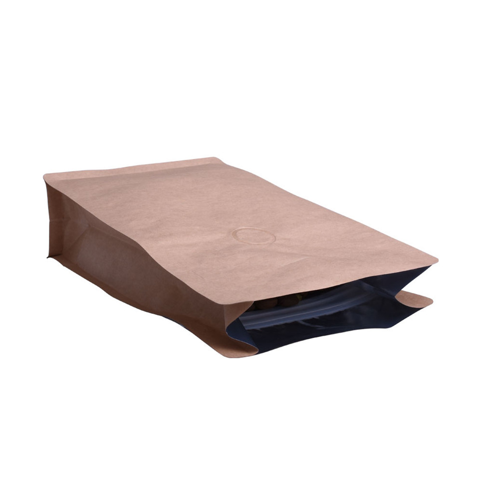 Bán lẻ vòng đáy bằng nhôm giấy krraft papure pouches notch