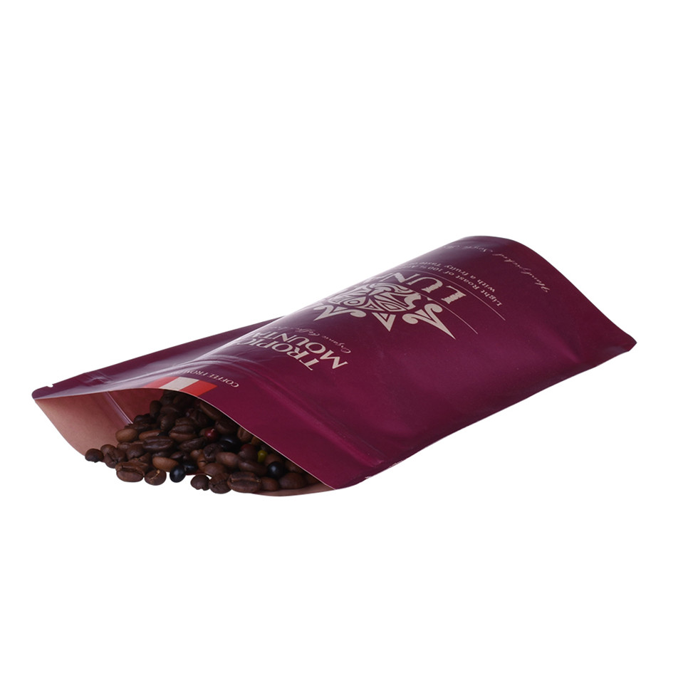 Laminated Material Glossy Finish Stand Up Ziplock Custom Packaging Coffee Bags